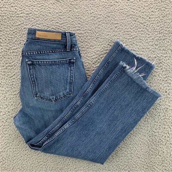 GRLFRND Tatum Cropped Straight Leg Frayed Raw Hem Button Fly Women's -  Size: 24 - Picture 6 of 16